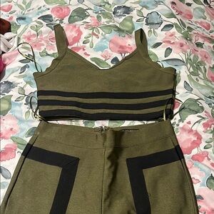 Olive Green Bodycon Set